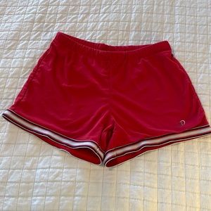 Y2K Tommy Hilfiger jeans athletic shorts red nylon spandex women’s size S small